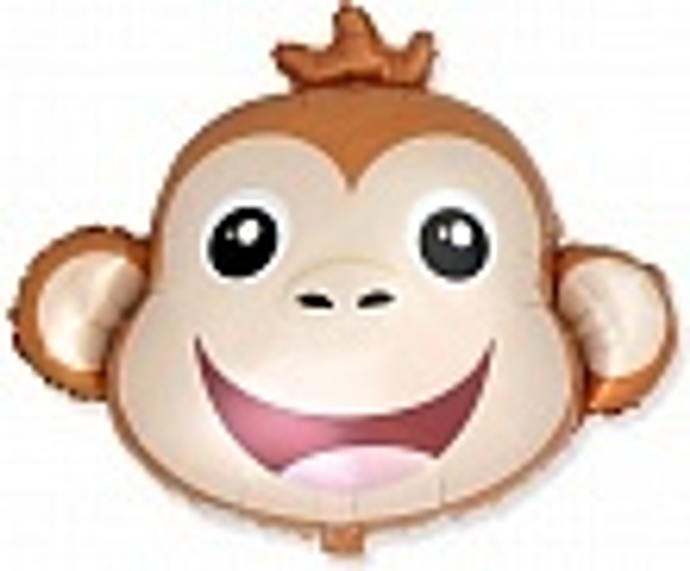 Шар (30""/76 см) Фигура, Голова, Милая Обезьянка, 1 шт. В197