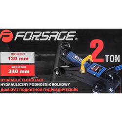 Домкрат подкатной гидравлический 2т( h min 130мм.h max 340мм) Forsage F-TA820012