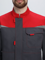 Костюм Строй-1 CH МВО (тк.Смесовая,280) брюки, т.серый/красный/черный