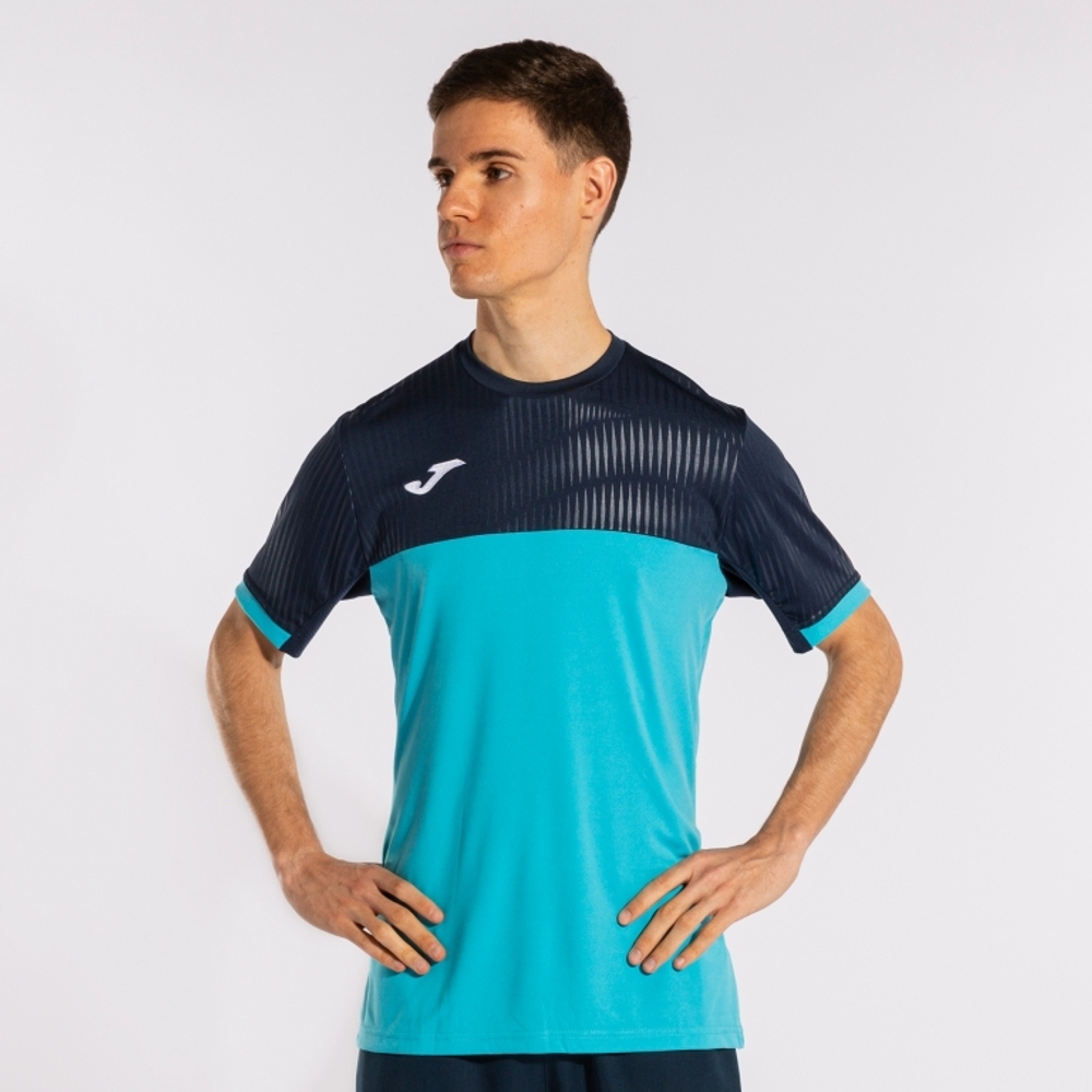 Теннисная футболка Joma Montreal Short Sleeve T-Shirt - fluor turquoise/navy