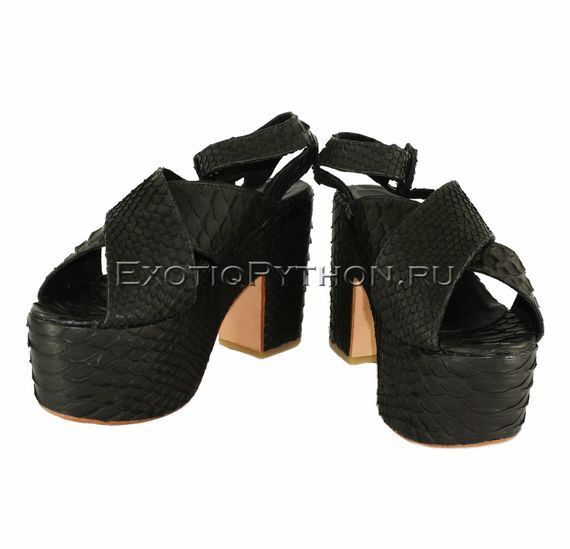 Босоножки на платформе из кожи питона SH-101