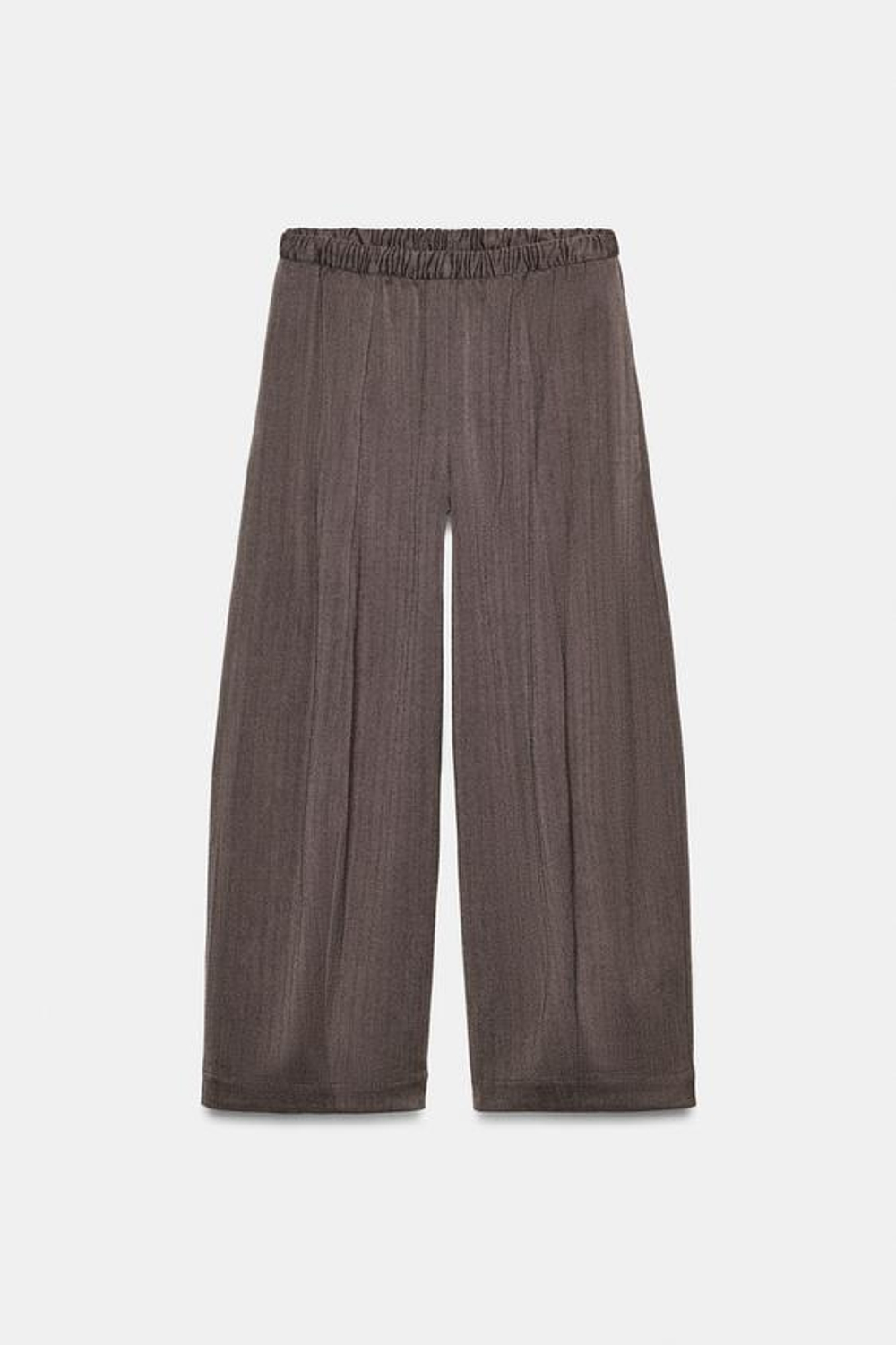 ZARA БРЮКИ WIDE LEG — ZW COLLECTION, КОРИЧНЕВЫЙ