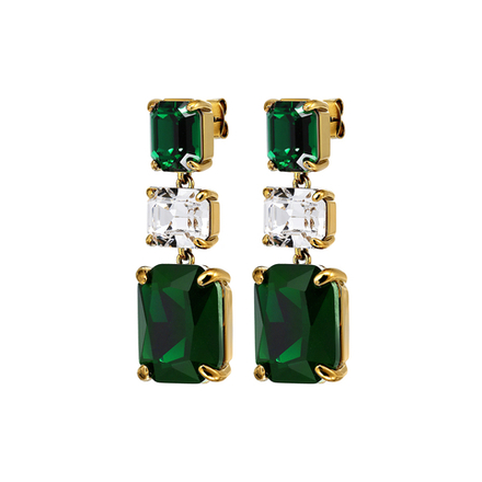 Серьги Dyrberg Kern ESMARA SG EMERALD GREEN / CRYSTAL 470150