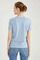 Qadın üçün qısa qol mavi köynək