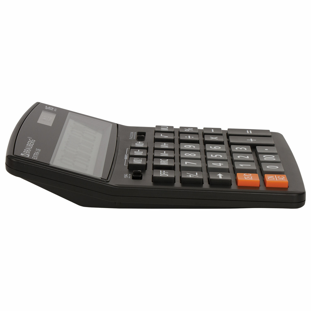 Калькулятор настольный BRAUBERG EXTRA-16-BK (206x155 мм) 16 разрядов двойное питание черный