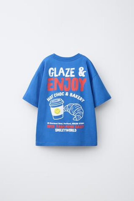 ZARA ФУТБОЛКА SMILEYWORLD®, СИНИЙ