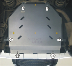 Защита алюминиевая 5мм;защита зад.бампера; Mitsubishi Pajero 4;полный привод;c 2006 MOTODOR.31319