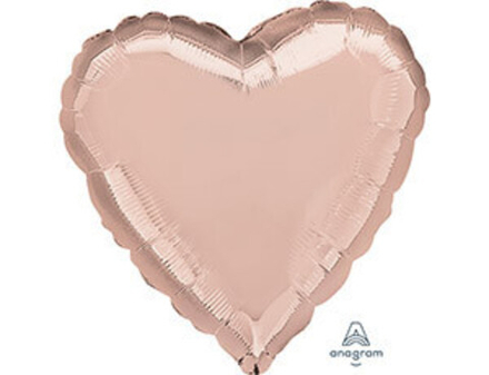 Ф Б/РИС 18" СЕРДЦЕ Металлик Rose Gold