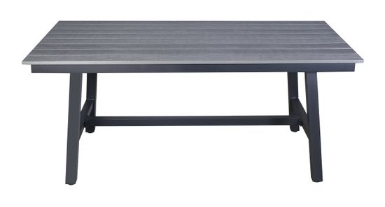 "Сан Ремо" стол обеденный из ДПК, каркас алюминиевый темно-серый