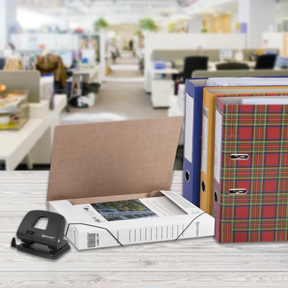 Папка архивная с резинкой А4 (325х250 мм), 45 мм, до 400 листов, плотная, микрогофрокартон, БЕЛАЯ, BRAUBERG