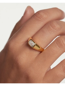 Кольцо Octagon Shimmer серебро 925 пробы покрытое золотом