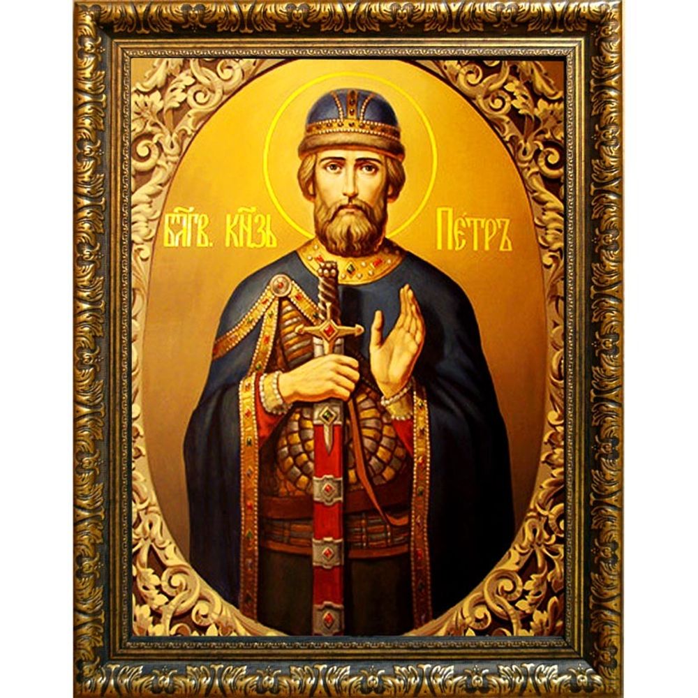 Петр Муромский Преподобный Князь. Икона на холсте.