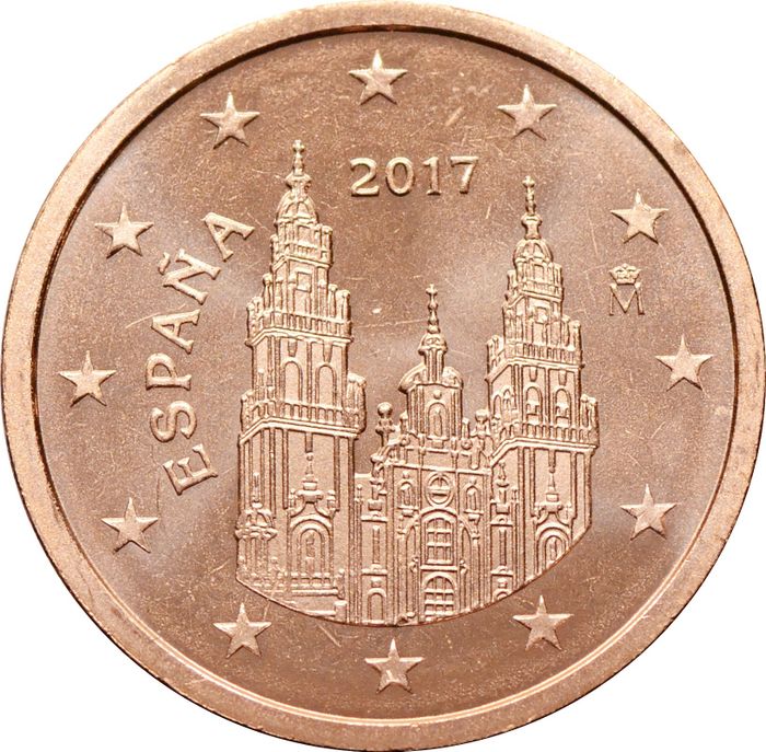 2 евроцента 2017 Испания (2 euro cent)