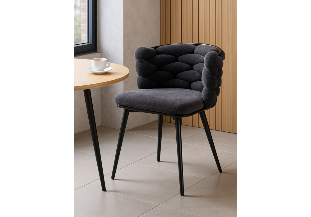 Стул на металлокаркасе Woodville на металлокаркасе Rendi gray-blue, black, ножки черные