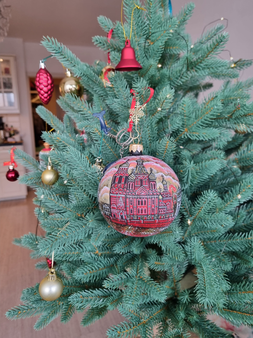 Шар стеклянный "Спас на Крови",  ручная роспись