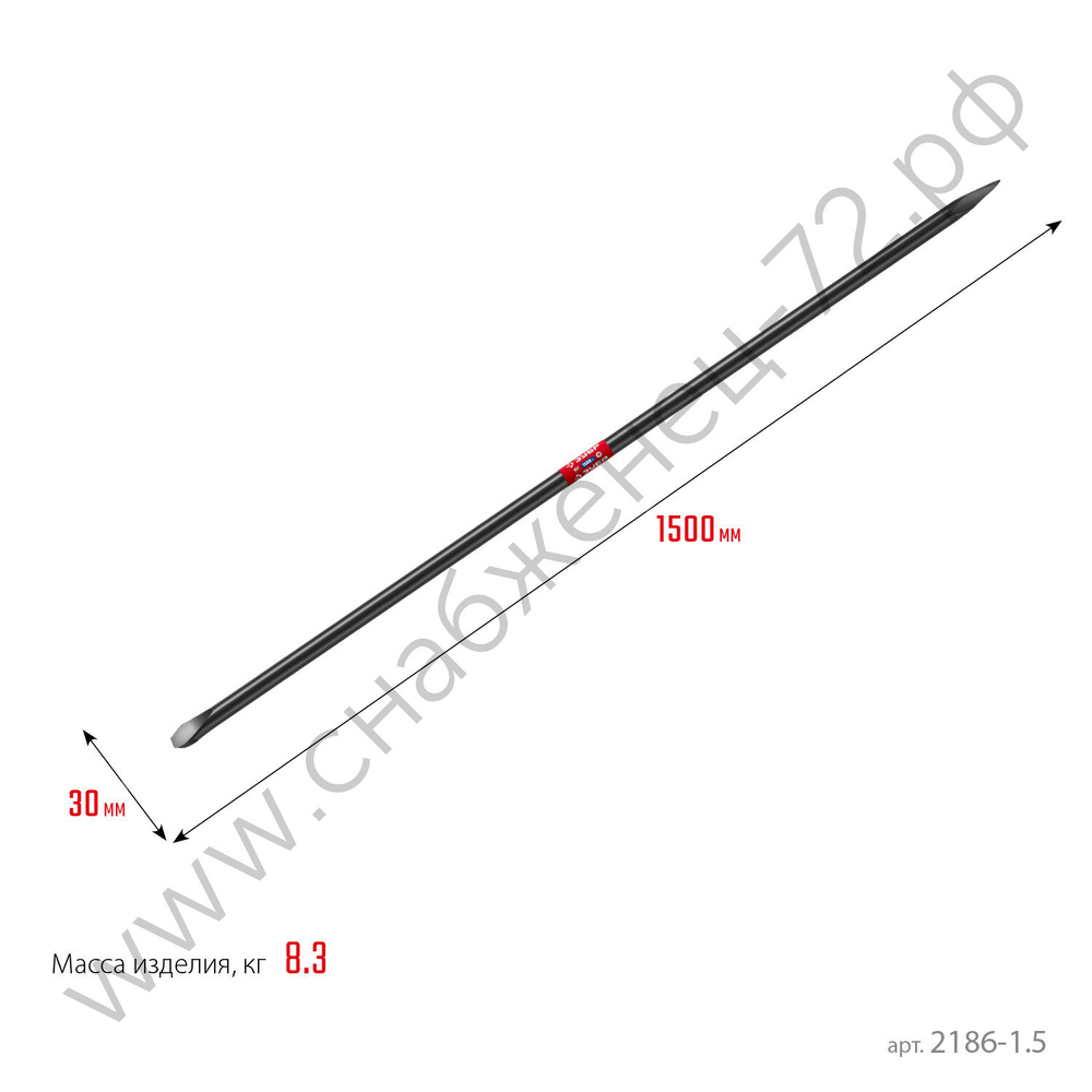 ЗУБР 1500 мм, d 30 мм, Строительный лом (2186-1.5)