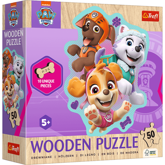Pazl \ Puzzle \ Пазлы Puzzles - "50 Wooden Contour Puzzle" - A cheerful group of pupies / Viacom PAW Patrol