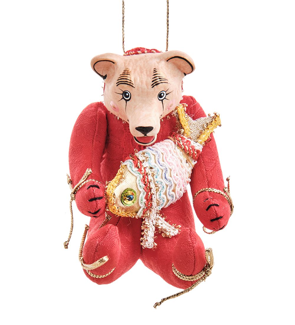 RK-872/3 Кукла подвесная «Медвежонок с большой рыбой»