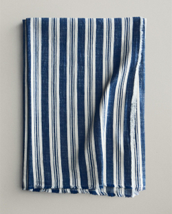 Zara Home плед из хлопка, синий, в полоску · 9126/004