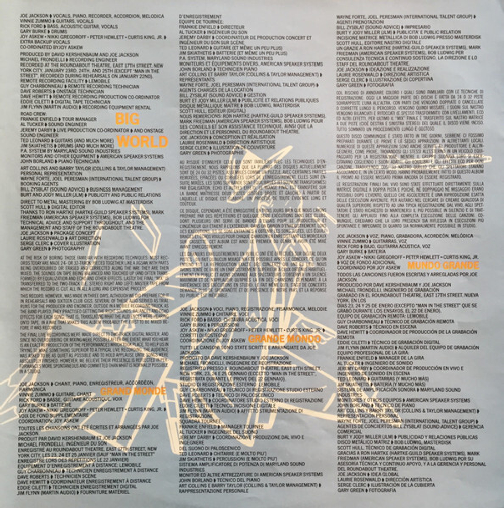 Joe Jackson / Big World (2LP)