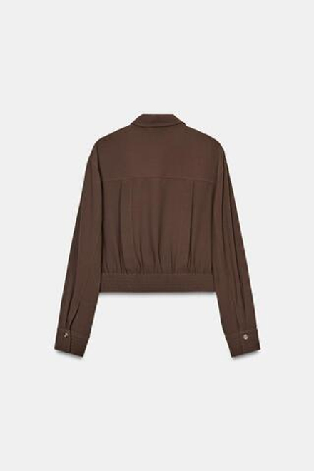 ZARA РУБАШКА C ХЛЯСТИКАМИ НА ПЛЕЧАХ, КОРИЧНЕВЫЙ