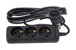 Удлинитель ЭРА 3*3 с заземлением черный 39267