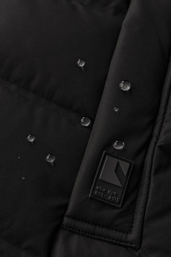 ZARA УДЛИНЕННЫЙ ПУХОВИК WATER REPELLENT С ПЕРОМ И ПУХОМ, ЧЕРНЫЙ