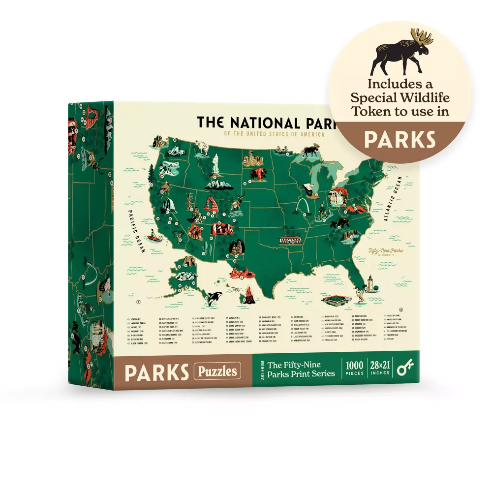 (Бронь) National Parks Map Parks Puzzles