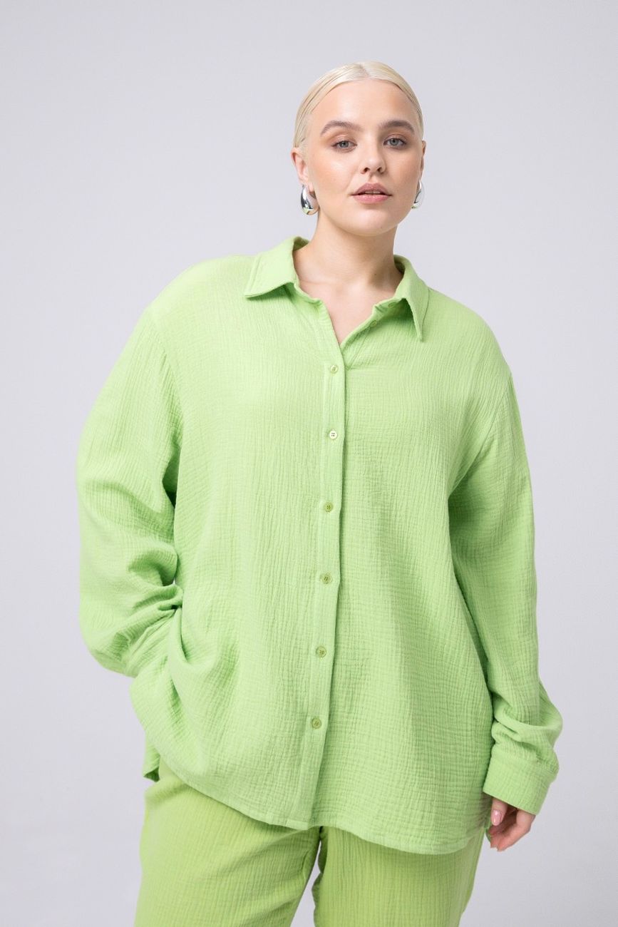 Рубашка из муслина, светло-зеленый
