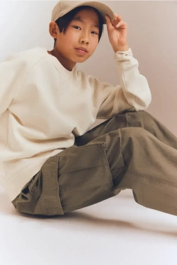 H&M Толстовка с круглым вырезом, кремовый