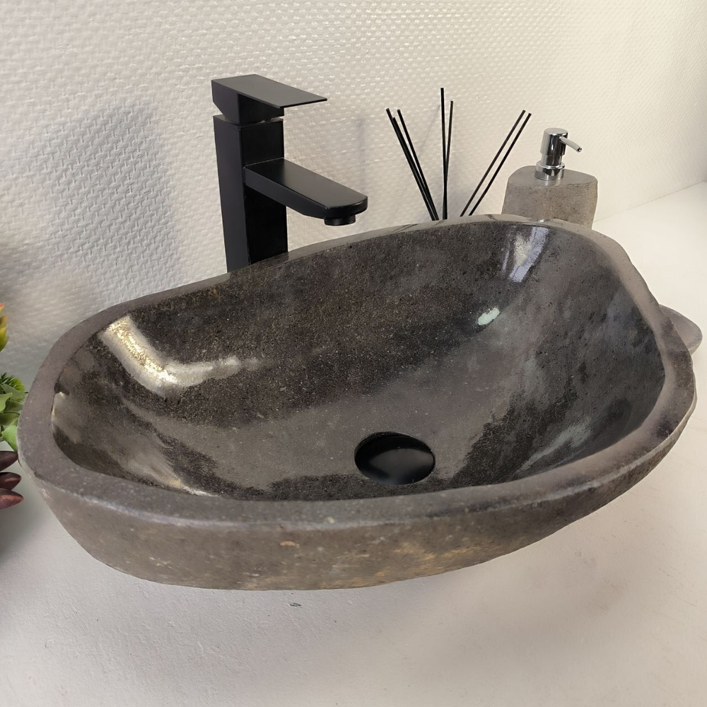 Каменная раковина из речного камня RS-05217 (55*36*15) 0857 из натурального камня