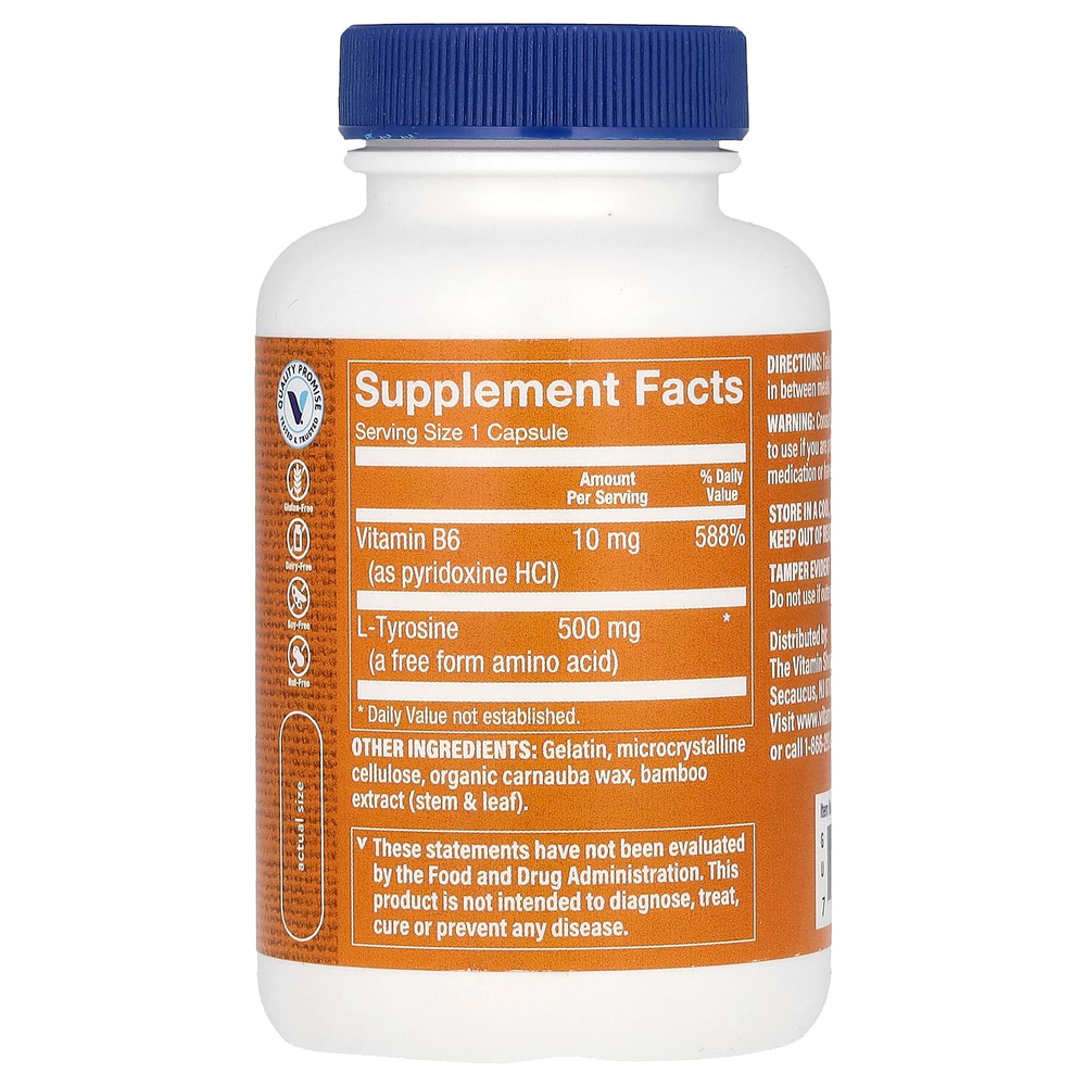 The Vitamin Shoppe, L-тирозин, 500 мг, 100 капсул