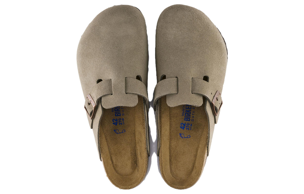 Boston Birkenstock Soft Footbed Suede Narrow Fit "Taupe"