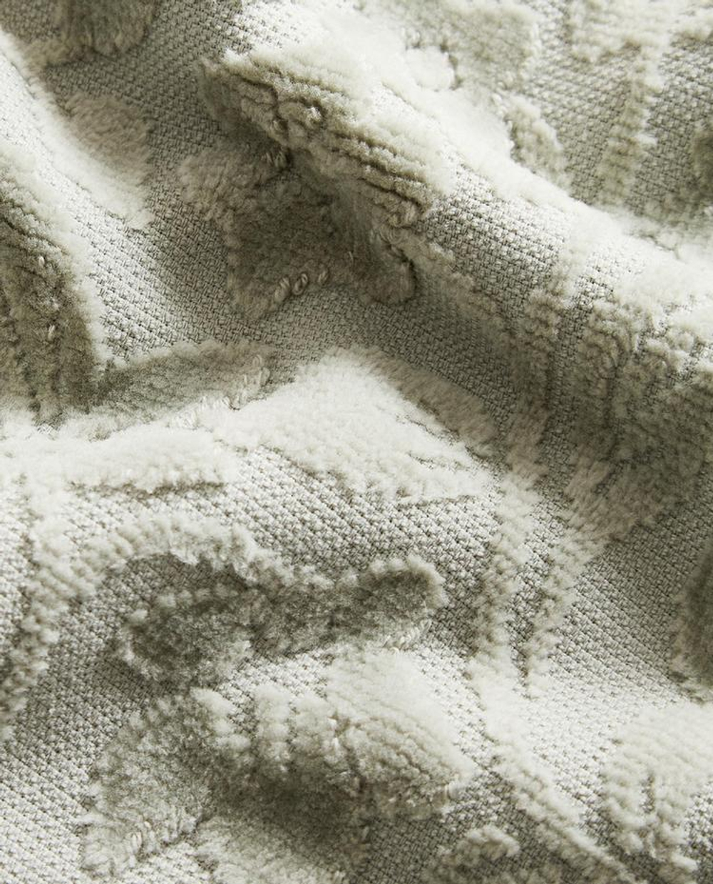 ZARA HOME БАННОЕ ПОЛОТЕНЦЕ С ЦВЕТОЧНЫМ УЗОРОМ, ЗЕЛЕНЫЙ