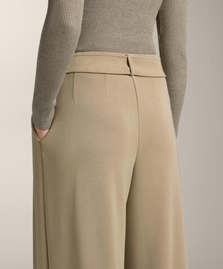 OYSHO Брюки с широкими штанинами и складками на поясе, бежево-зеленый