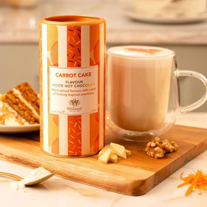 Whittard Chelsea 1886 Горячий шоколад со вкусом морковного пирога Carrot Cake Flavoured Hot Chocolate, 350г
