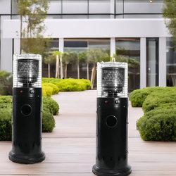 Уличный газовый инфракрасный обогреватель с комплектом для подключения «БАШНЯ»  цвет: черный