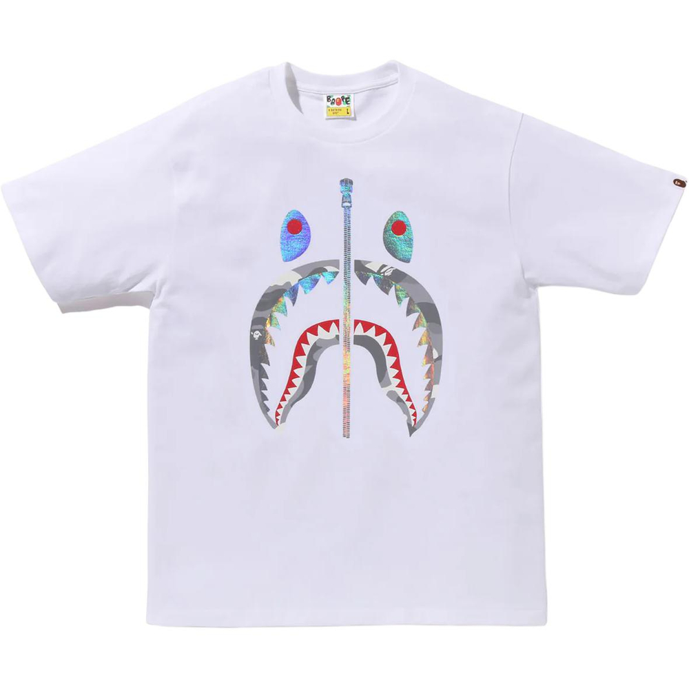 A Bathing Ape City Camo Shark Tee Ss24 белый серый
