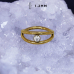 Кликер One Stone Crystal PVD Yellow 1.2мм