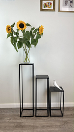 Подставка для цветов напольная металлическая ИКТИН, высота 40 см, цвет черный