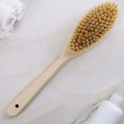 Щетка банная массажная с ручкой из натуральной щетины 30*6 см