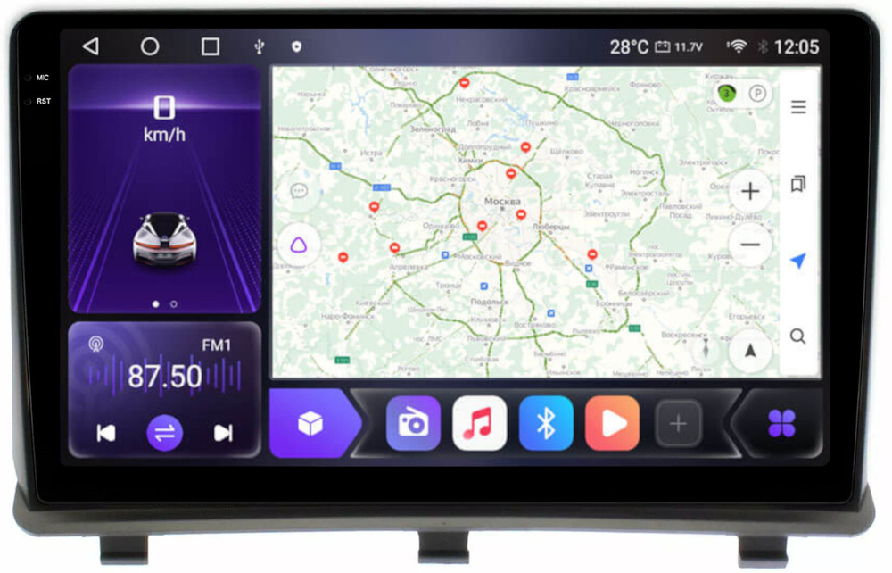 Магнитола для Opel Antara 2006-2015 (вместо бортовика) - Carmedia OL-9976 QLed+2K, Android 12, TS10, CarPlay, 4G SIM-слот