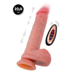 Телесный реалистичный вибратор 22см с движениями вверх-вниз и с функцией нагрева ToyFa Mr.Baton RealSpins 691009