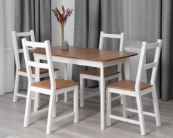 Стол Соната Люкс/ Sonata Lux table, 120х75х75 см массив сосны, антик/белый, 120х75х75 см