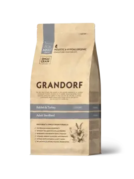 Grandorf Sterilised Корм для стерилизованных кошек Кролик с индейкой 2кг