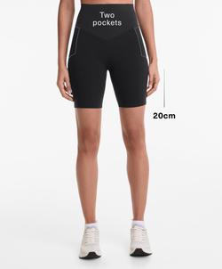 OYSHO Легинсы для велоспорта с высокой посадкой и карманами, 20 см, черный