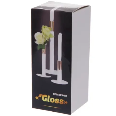 Подсвечник «GLOSS» 8*20 см, Белый/золото