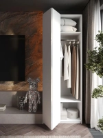 Шкаф Распашной Белый 81х220x52,5 SOHO Push to Move