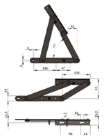 Механизм подъема дивана / оттоманки АКОС 409/1 на газлифтах 400N