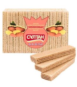 ВАФЛИ АРОМАТИЗИРОВАННЫЕ АРАХИСОВЫЕ СУЛТАН 400ГР